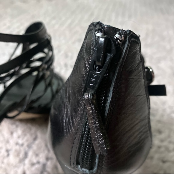 Franco Sarto size 7.5- Artisan  Heel Ankle Strap Black - Picture 10 of 13